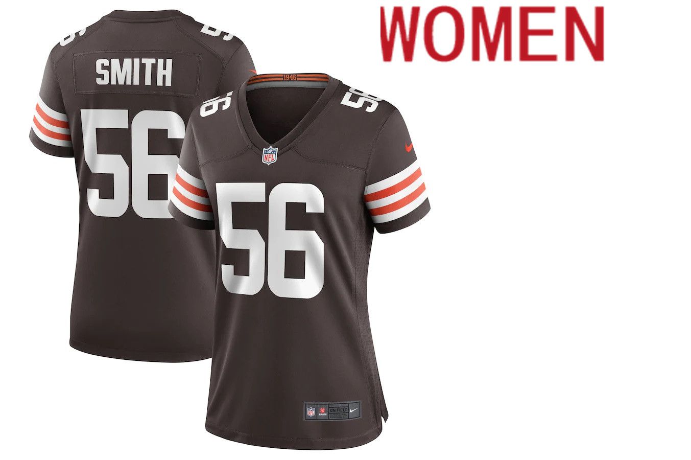 Women Cleveland Browns #56 Malcolm Smith Nike Brown Game NFL Jersey->women nfl jersey->Women Jersey